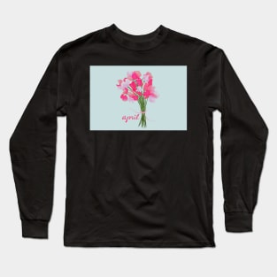 April Sweet Peas bouquet Long Sleeve T-Shirt